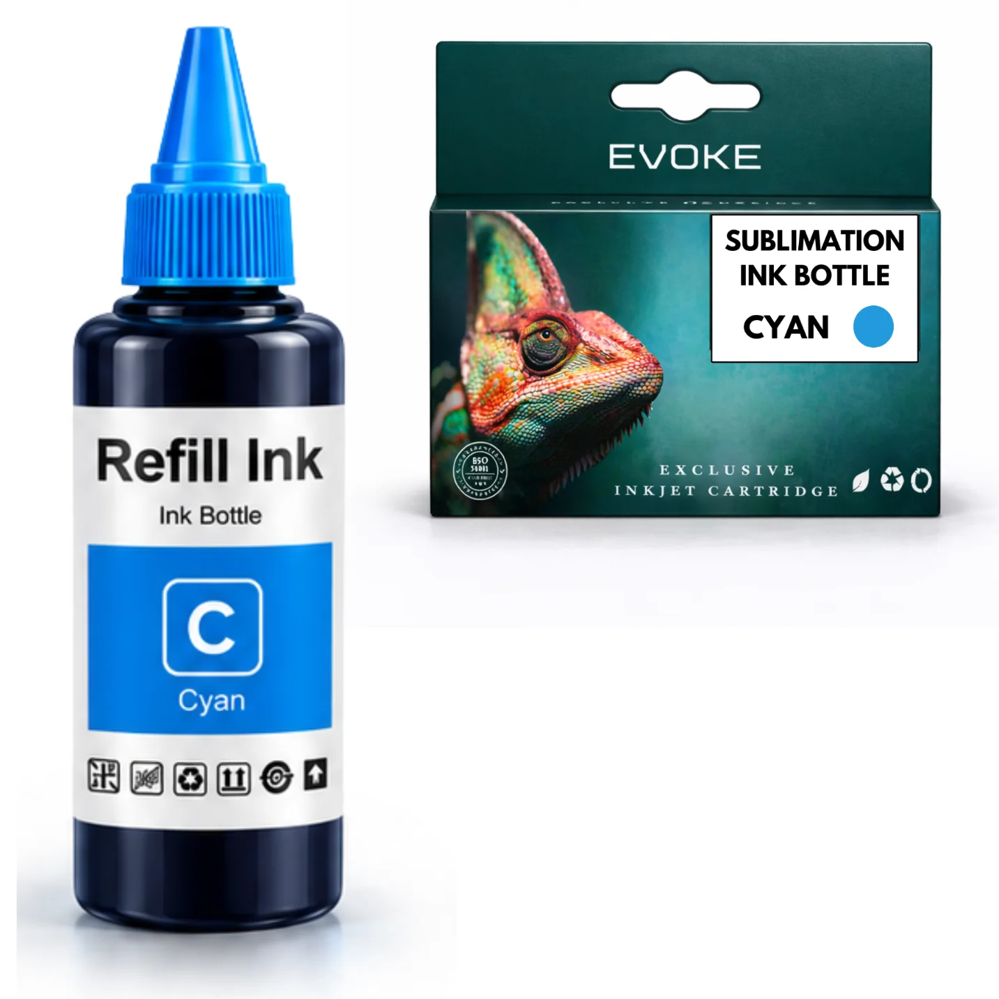 Evoke Compatibele Sublimatie-inkt voor Epson Ev-Sublm-100Ml-Cyan Cyaan 100 ml