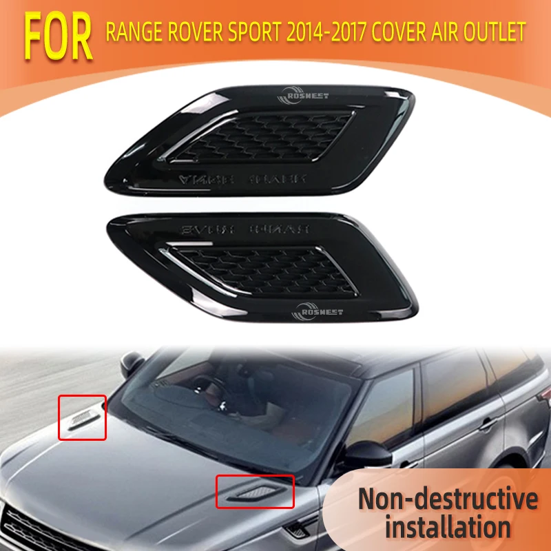 

For Land Rover Range Rover Sport 2014 2015 2016 2017 L494 Car Exterior Hood Air Vent Outlet Wing Cover Trim Car Accessories