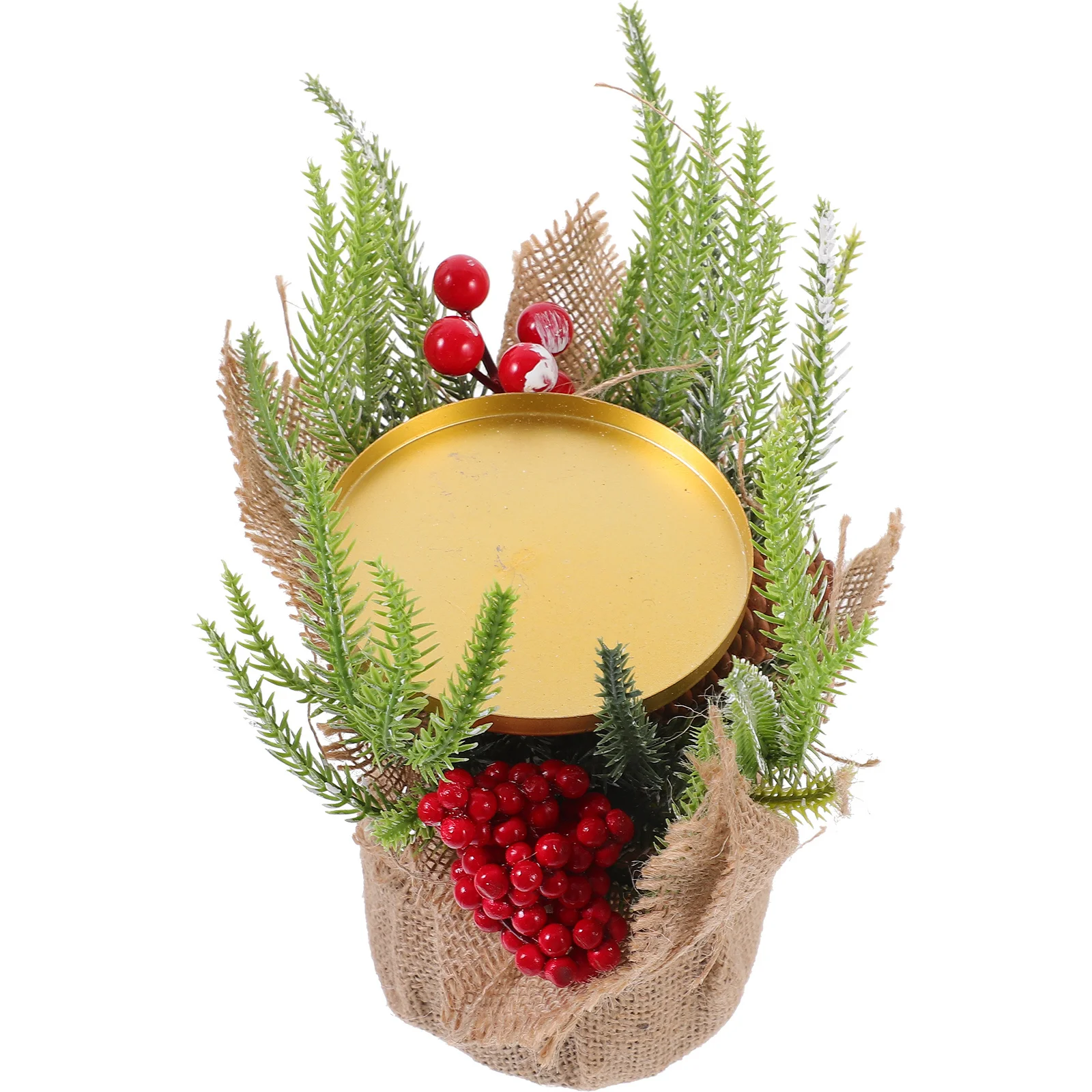 

Holder Christmas Theme Creative Design with Wide Surface Protection for Furniture Xmas Party Candlestick Desktop