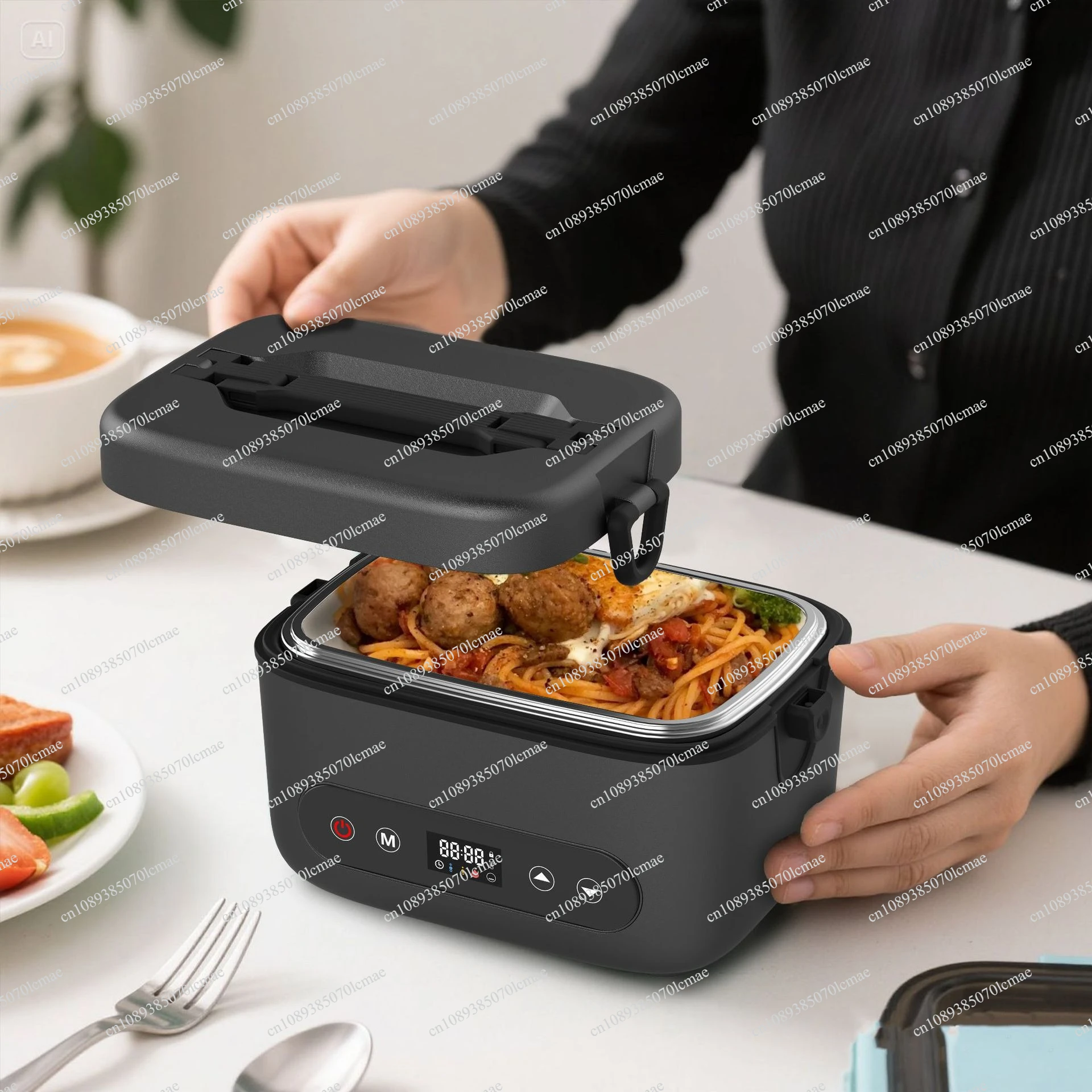 Rechargeable heating lunch box Office worker inner tank separation insulation Portable water-free car electric heating bento box