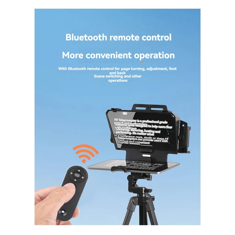 New-F8 Universal Teleprompter For Tablets Laptops Smartphones Cameras For Live Streaming And Recording With Large Screen