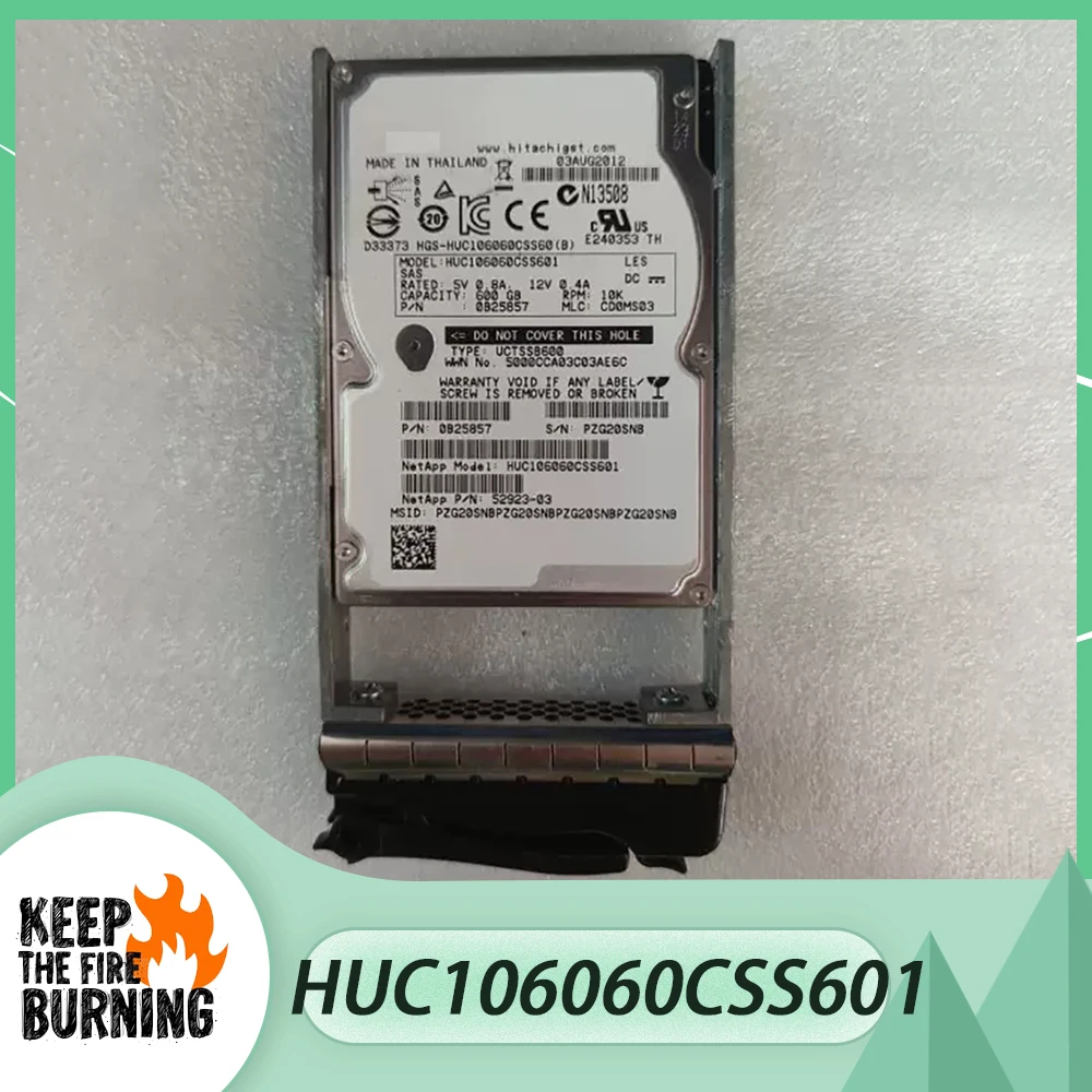 For Netapp 52923-003 600G 10K SAS 2.5''  HDD 0B25857 HUC106060CSS601 Hard Disk