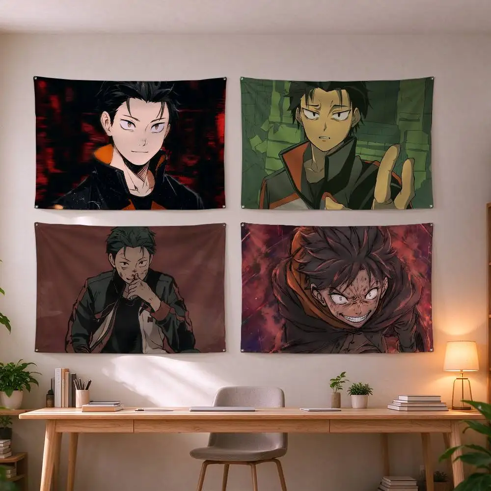 Cartoon Subaru Natsuki  Flags Wall Hanging Tapestry Outdoor Garage Room Decorative flag Background Blanket