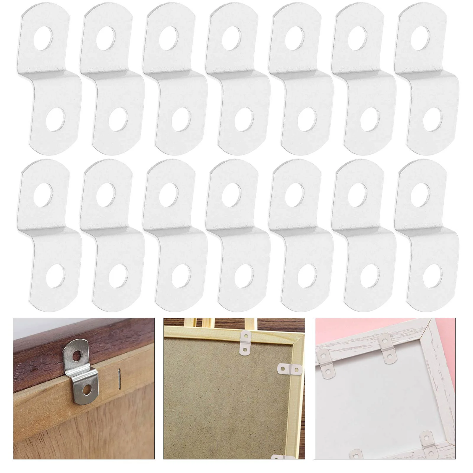 120 Pcs Corner Code Flush Hanging Brackets Photo Frame Back Connectors Mirror Stand Accessories