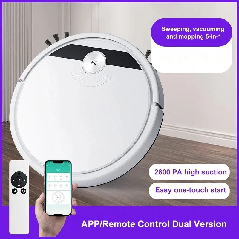 Robot aspirador inteligente RS800, 3 en 1, 2024 PA, con Control remoto y aplicación, supersilencioso, fregado en seco y húmedo, electrodoméstico