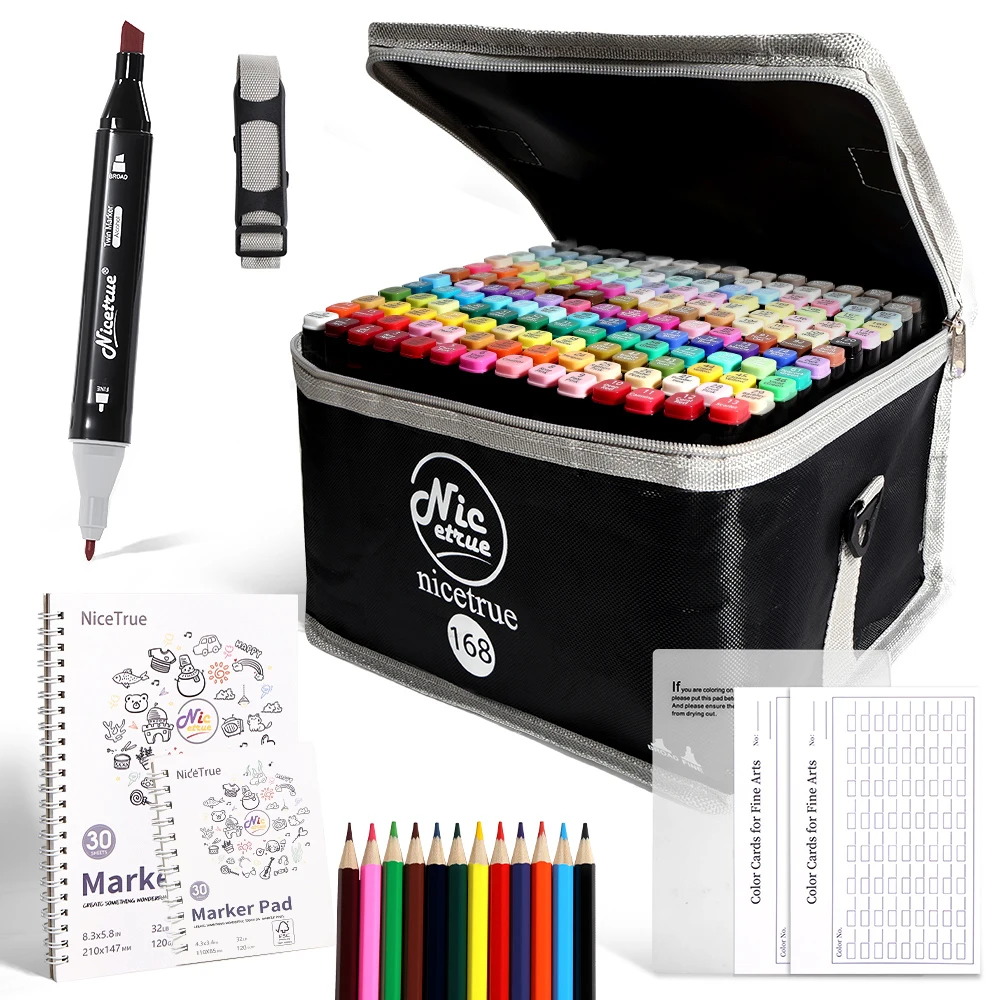 

Nicetrue 168 Colors Double Ended Alcohol-based Expert Digital Art Illustration Marker for Master Graphic Designers Markers Set