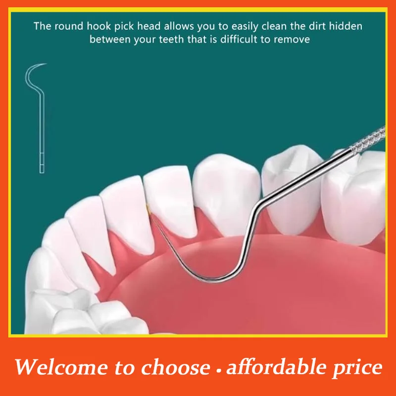 。1Set new Stainless Steel Toothpick Set Tooth Flossing Reusable Toothpicks Portable Toothpick Floss Teeth Cleaner Oral Cleaning