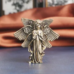 Copper Six Winged Angel God Love Cupid Statue, Small Ornament, Brass Angel Figurines, Desktop Decoration, Home Decor Accessories