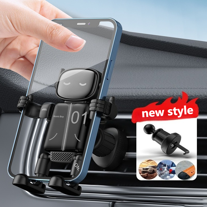 1PC Gravity Robot Car Phone Holder Ventilation Mount ABS Navigation Bracket for Auto Dashboard Air Vent