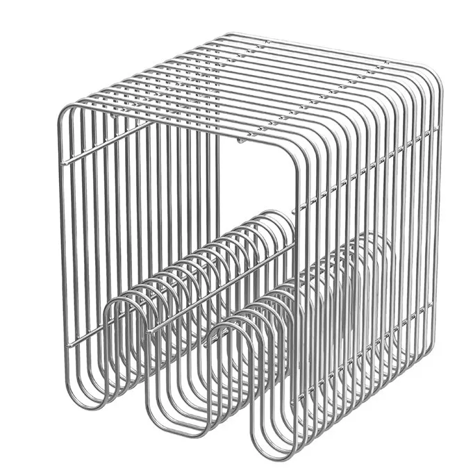 

Metal Line Coffee Bedside Storage Bookshelf Wall Hanging Shelf Floor Small Sofa Edge Table Organizer Modern Minimalist Design