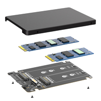 Dual B+M Key M.2 NGFF SSD To 2.5 SATA III Adapter Dual NGFF B+M Key M.2 SSD Card 6Gbps HDD Disk Drive Enclosure with Enclosure