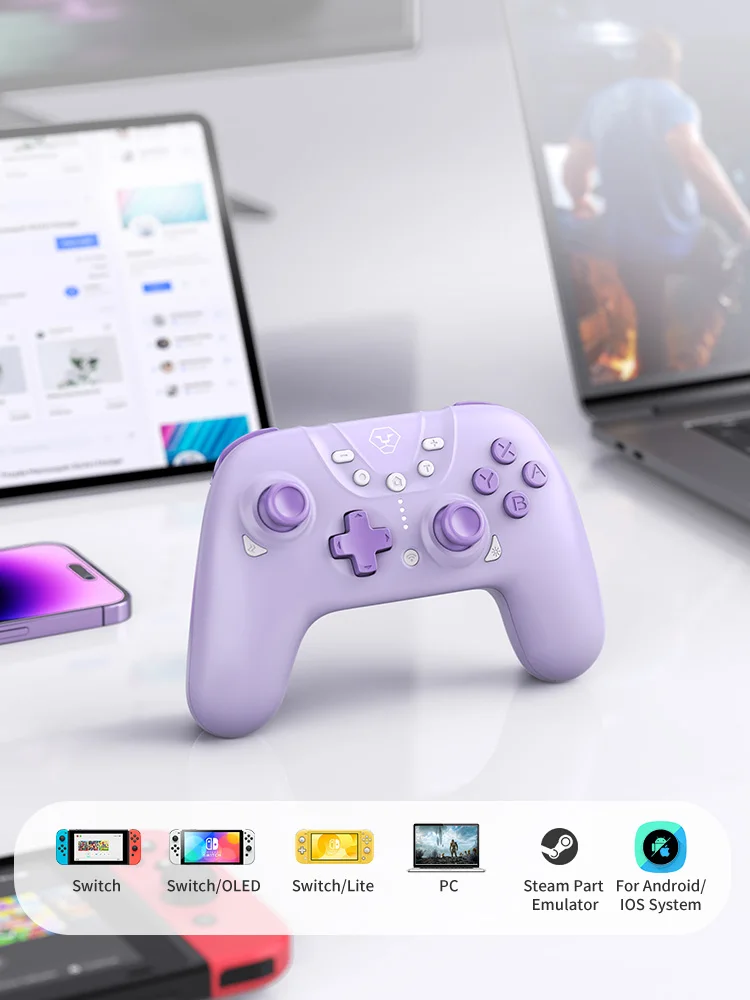 Aolion Pro bezprzewodowy kontroler mobilny Bluetooth Gamepad z 6-osiowym żyroskopem do Nintendo przełącznik Android iPhone PC Joystick