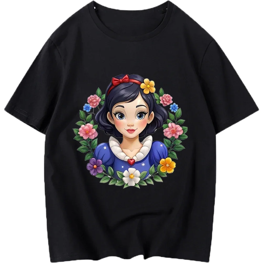 

Disney Princess Flower Iron On Heat Transfer Stickers For Clothes DTF Pinted Vinyl Thermal Appliques Washable T-Shirt Patch