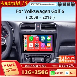 Android 15 Carplay Auto For Volkswagen Golf 6 2008 - 2016 Car Radio Multimedia Video Player Navigation GPS  No 2Din 2 Din DVD DS