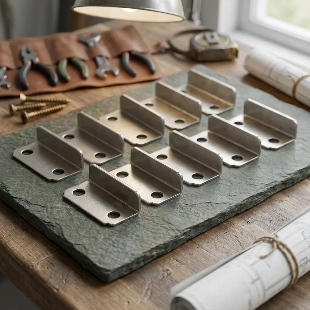 Secure Your Drawers with Metal Lock Strike Plate Long Lasting for Easy to Install 10pc Set for Office Use Silver