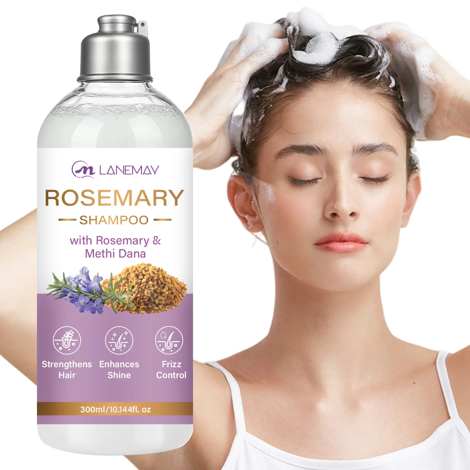 

Rosemary Hair Growth Shampoo With Rosemary Strengthens Hair Enhances Shine Nourishes Locks for repairing hair