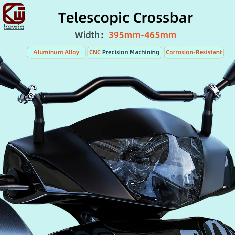 Kewig HB-5 Motorcycle Mirror Stem Extension Cross Bar Adjustable Aluminum Alloy Telescopic Crossbar For E-Bike E-Scooter ATV