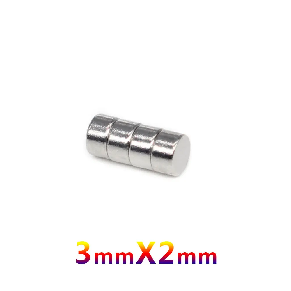 100/200/500/1000/2000/5000PCS 3x2 Minor Disc Search Magnet Small Round Magnets 3x2mm Neodymium Permanent Magnets Strong 3*2 mm