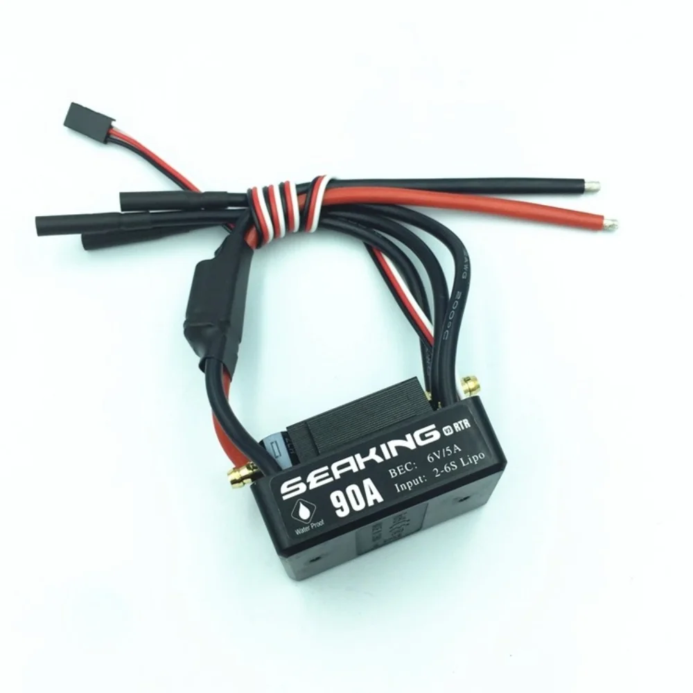 FATJAY Hobbywing Seaking-90A-V3 90A 2-6S Brushless ESC Electronic Speed Controller for RC Boats