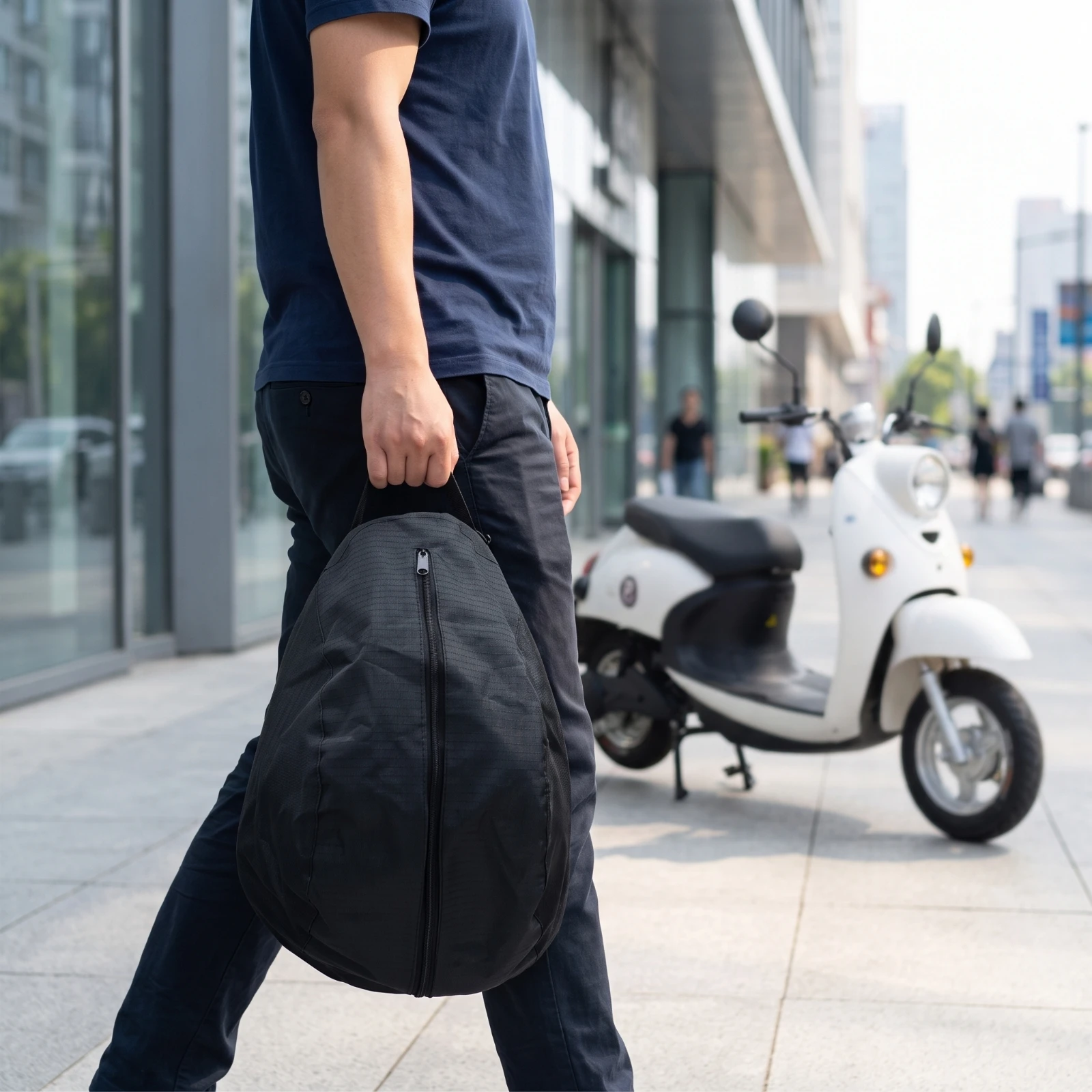 Motorcycle Helmet Bag Foldable Helmet Storage Bag Sturdy Shielded for Commuters, Travel