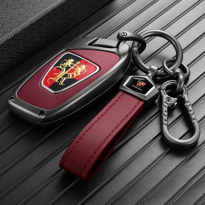 For Roewe RX5 RX3 i5 i6 D7 D6 D5X DMH Clever Plus Zinc Alloy Key Fob Case Smart Remote Key Protector Cover Shell Holder Keyring