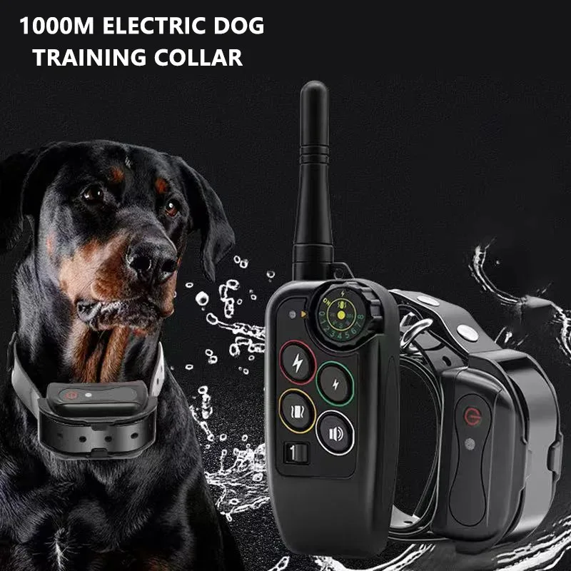 

1000m Electric Dog Training Collar Waterproof Collar Pet With Remote Control Rechargeable Anti Barking Device For All Size Dogs