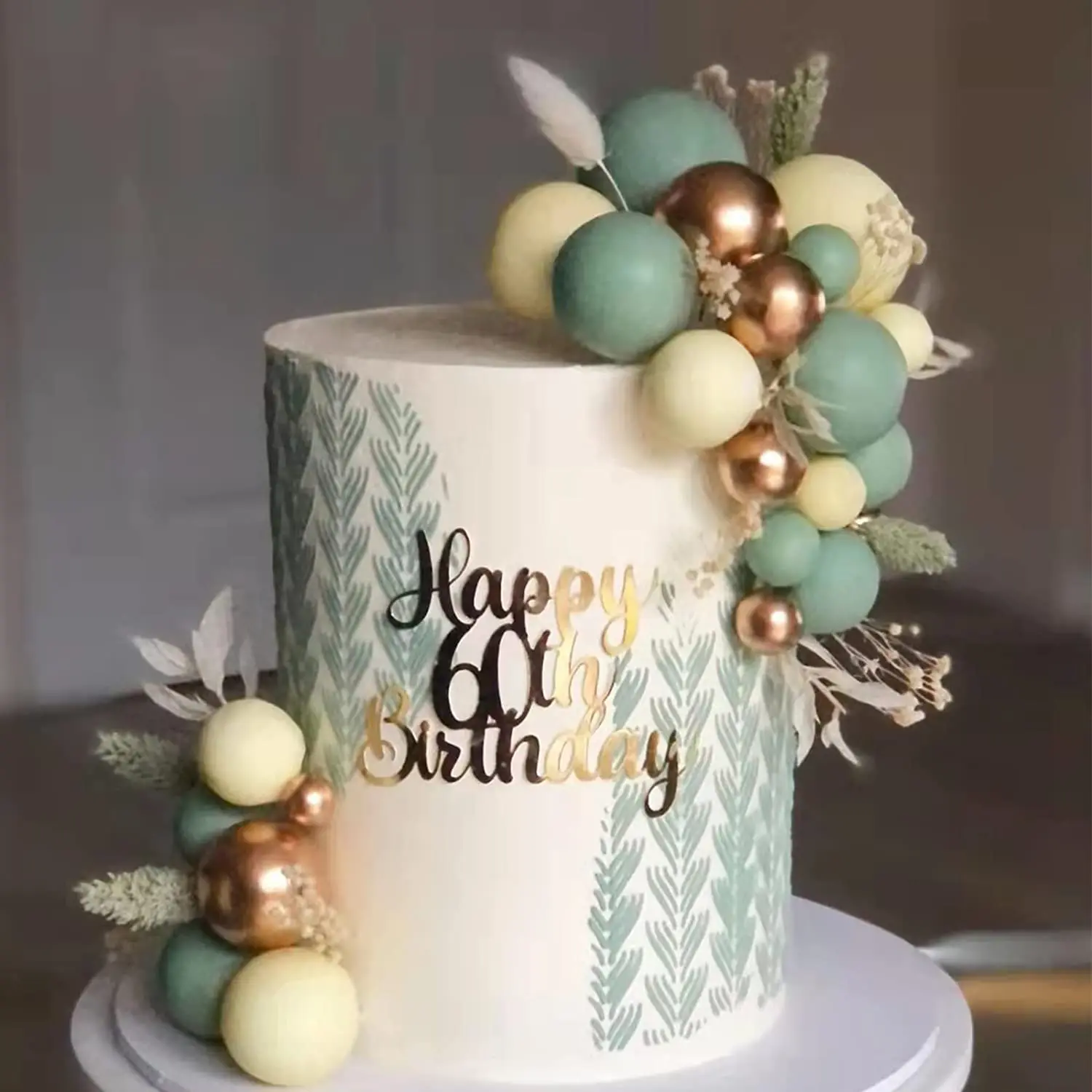 20 Stück Dschungel-Kuchendekoration Grüne Kugeln Kuchenaufsätze Perlmutt Dunkel Salbeigrüne Kugel-Kuchendekoration Safari Babyparty Geburtstagsdeko – Detail 38