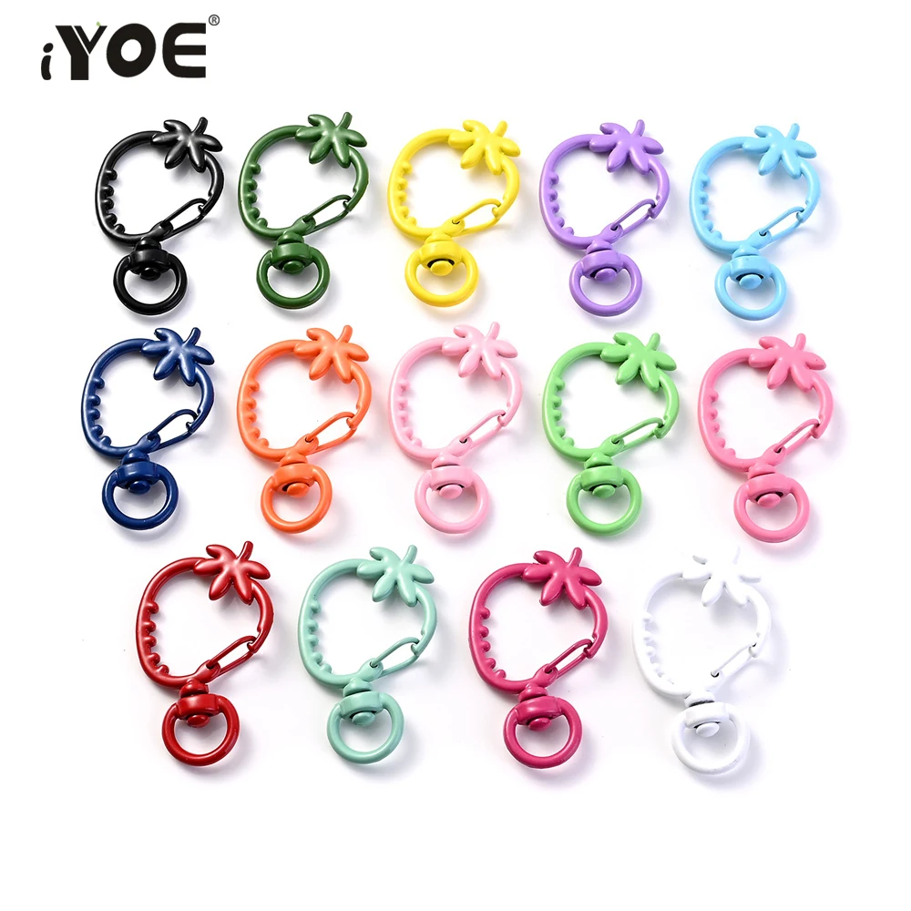 5pcs 23x36mm Strawberry Lobster Clasps Hooks Keychain Openable Snap Buckles Clasps For Jewelry Making Key Ring Findings Supplies