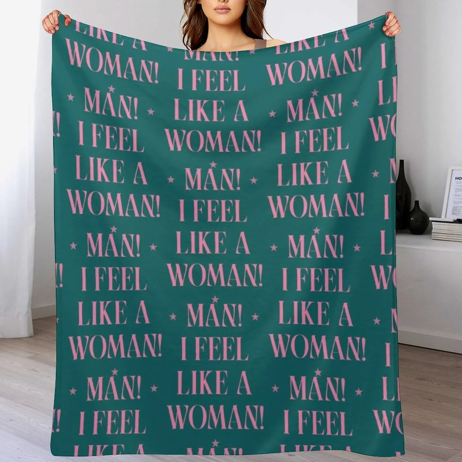 

Man! I feel Like A Woman! Shania Twain Premium Scoop Throw Blanket Soft Bed linens Luxury St Blankets