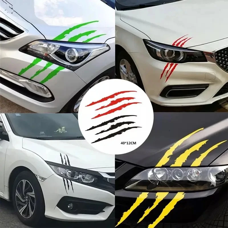1pcs Universal Car Sticker Reflective Monster Scratch Stripe Claw Marks Car Auto Headlight Decoration Vinyl Waterproof Decal