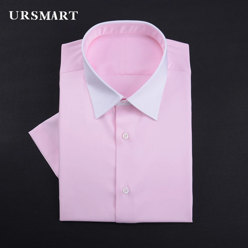 

High quality men's short sleeve shirt 2024 summer youth work slim fit shirt for men