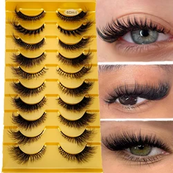 10 Pairs Wispy Eyelashes Cat Eye Lashes Look Like Eye Lift Effect Lash Extension Natural Fluffy End Eye Elongated False Lashes