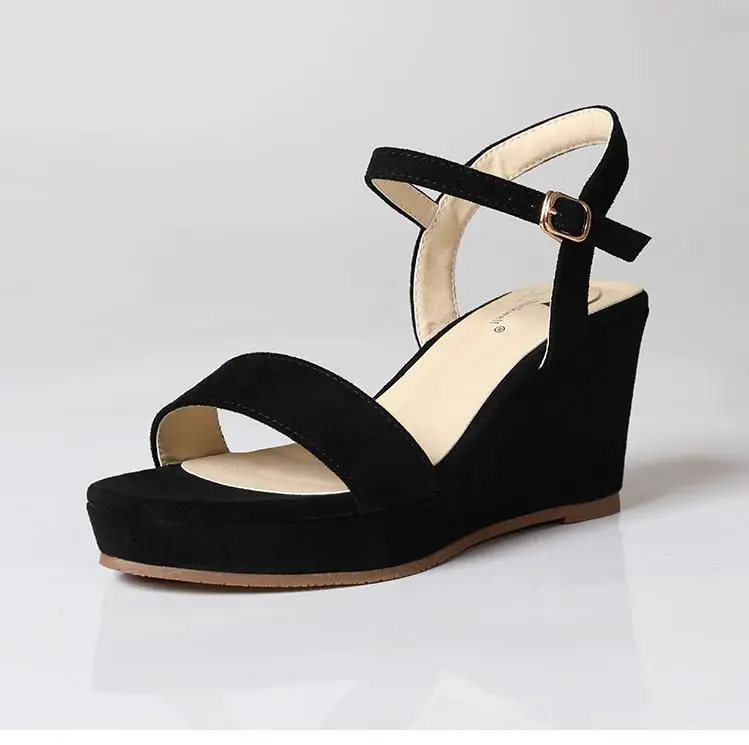 Women Sandals Summer Wedges Small Size 31 32 33 black Women Black Shoes Platform High Heels