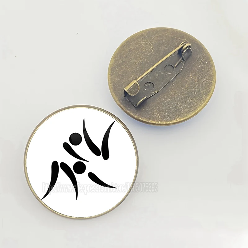 Hot selling I Love Judo Brooch Judo Karate Taekwondo Enthusiasts Glass Cabochon brooch Pin Club Gift - view 6