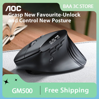 AOC GM500 Semi-vertical Mouse Tri-Mode Wireless Bluetooth Touch Magnetic Smart Display Customized Ergonomics Gaming Mouse