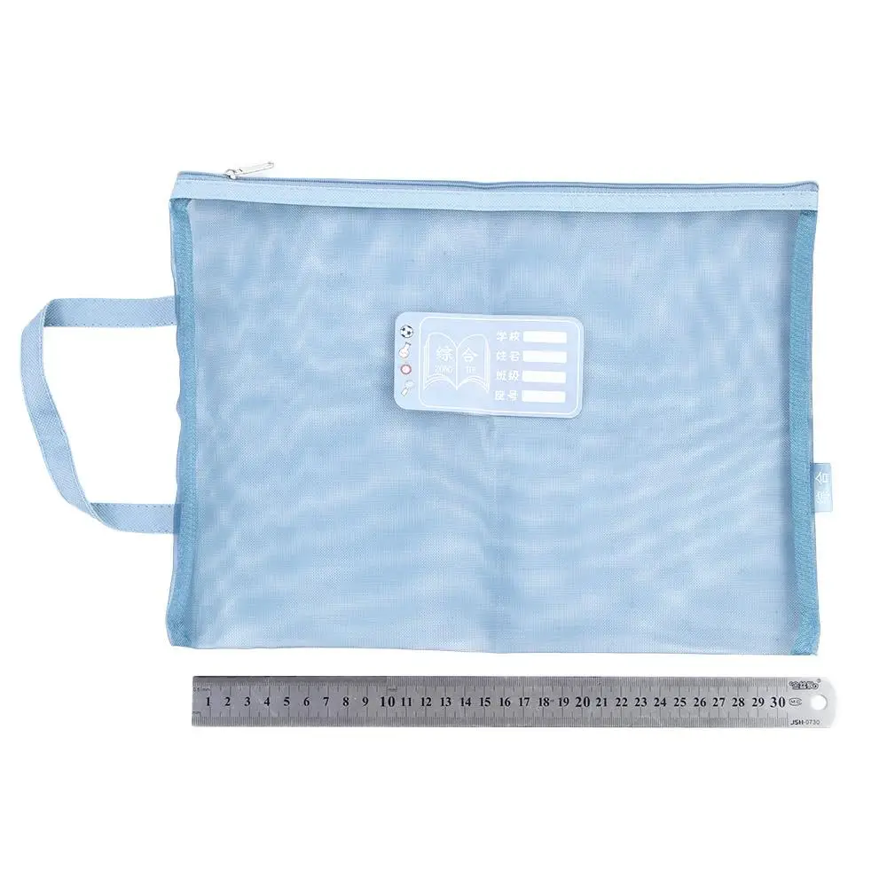 Pouch File Pocket School Office Supplies Student Gift A4 File Folder Bag Document Bag Storage Handbag Zipper File Pocket