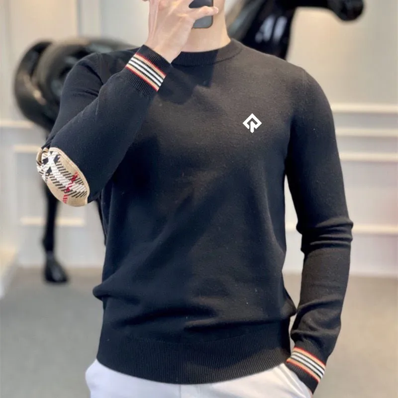 방풍니트골프 2024 Golf New Luxury Long Sleeves Fashion Casual Round Neck Windproof Blouse Autumn Golf Wear Men Korean Golf Sweater