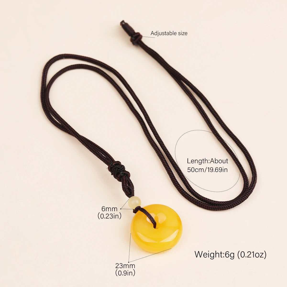 Natural amber beeswax necklace pendant, fashionable men's and women's necklaces, plain knot, Chinese knot necklace gift