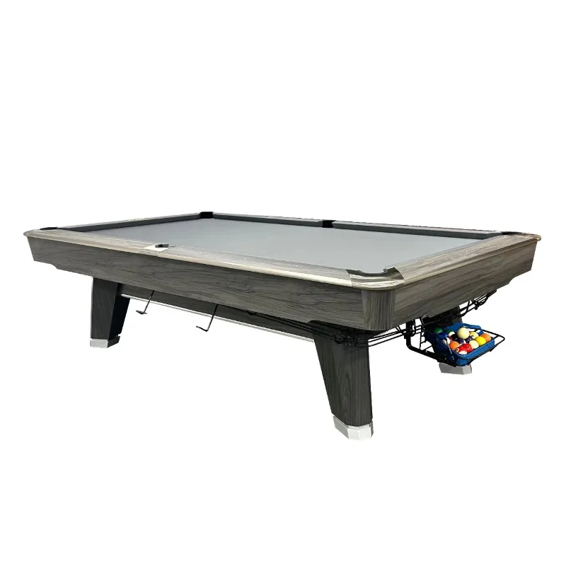 Standard 9 Ball Solid Wood  Billiards Table Irregular Leg Strap Marble Slate Full Set of Accessories