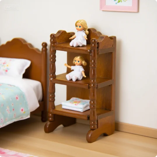 Mobili Camera da letto Modello Decor Toy 1:12 Casa delle bambole in miniatura Comodino Portaoggetti Comodino Accessori per casa delle bambole