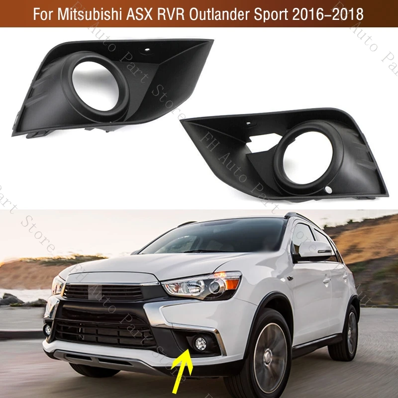 Car Front Bumper Fog Lamp FogLight Cover Frame Bezel For Mitsubishi ASX RVR Outlander Sport 2016 2017 2018