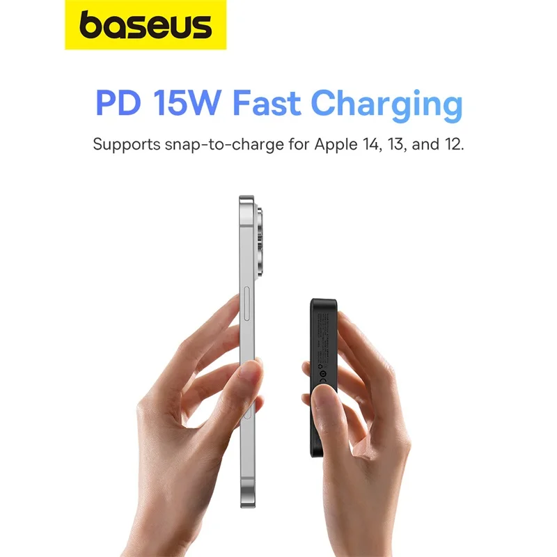 Baseus Magnetic Power Bank 5000mAh Wireless Fast Charging External Battery For iPhone 15 Pro Max Huawei Pro Magpro Phone Stand