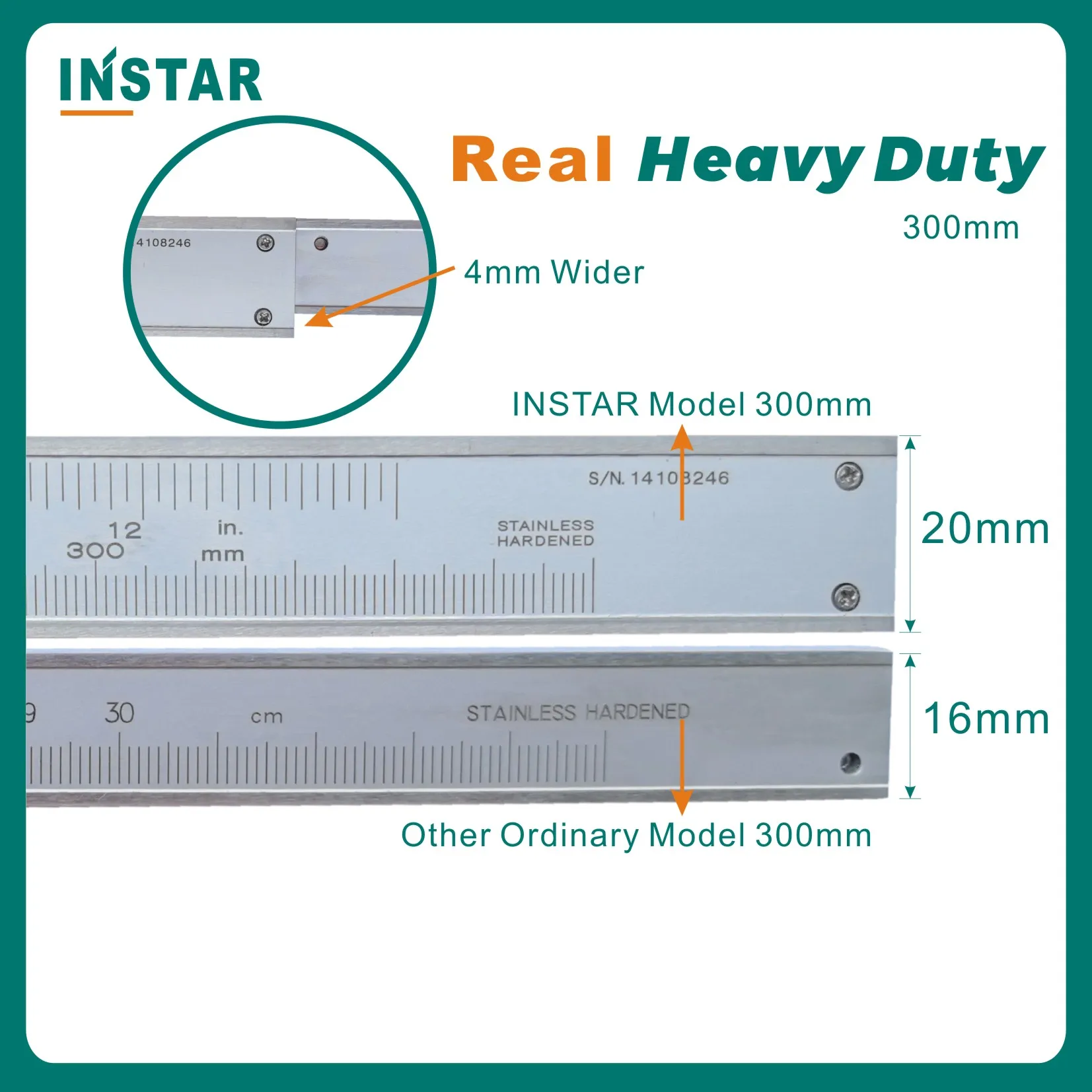 เวอร์เนียคาลิปเปอร์แบบติดตั้งสแตนเลสขนาด150มม./6 "x 0.05มม. 1/128" DIN มาตรฐาน200มม./8 "คุณภาพอุตสาหกรรม300มม./12"