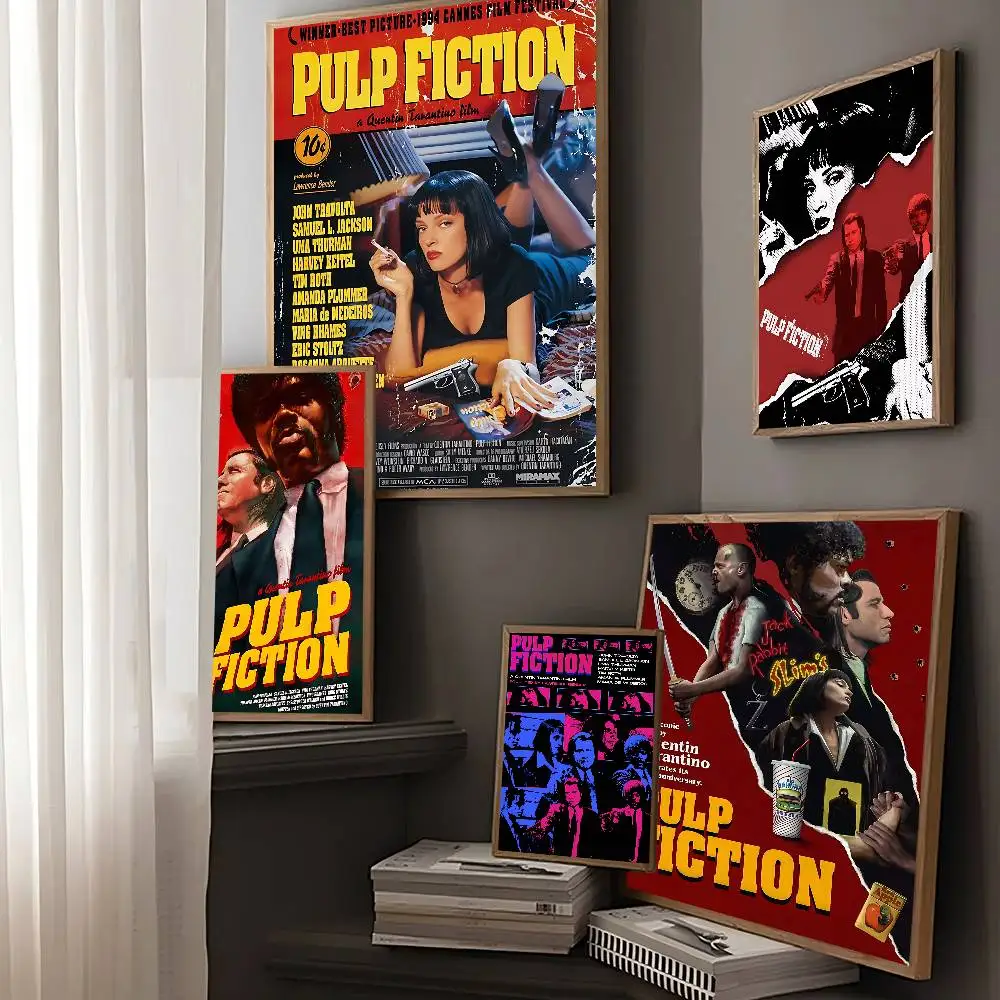 Crime Movie Pulp Fiction Good Quality Prints and Posters Waterproof Paper Sticker Coffee House Bar Posters Wall Stickers