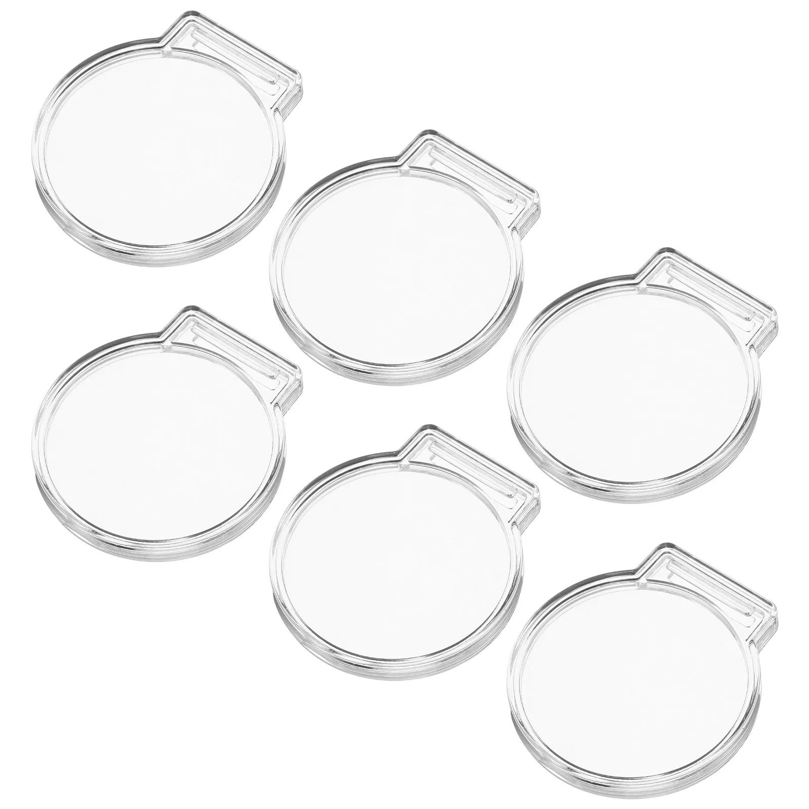 

6Pcs 50mm Acrylic Medal Storage Boxes Clear Display Case Airtight Coin Capsules Badge Showcase for Collector Souvenir Display