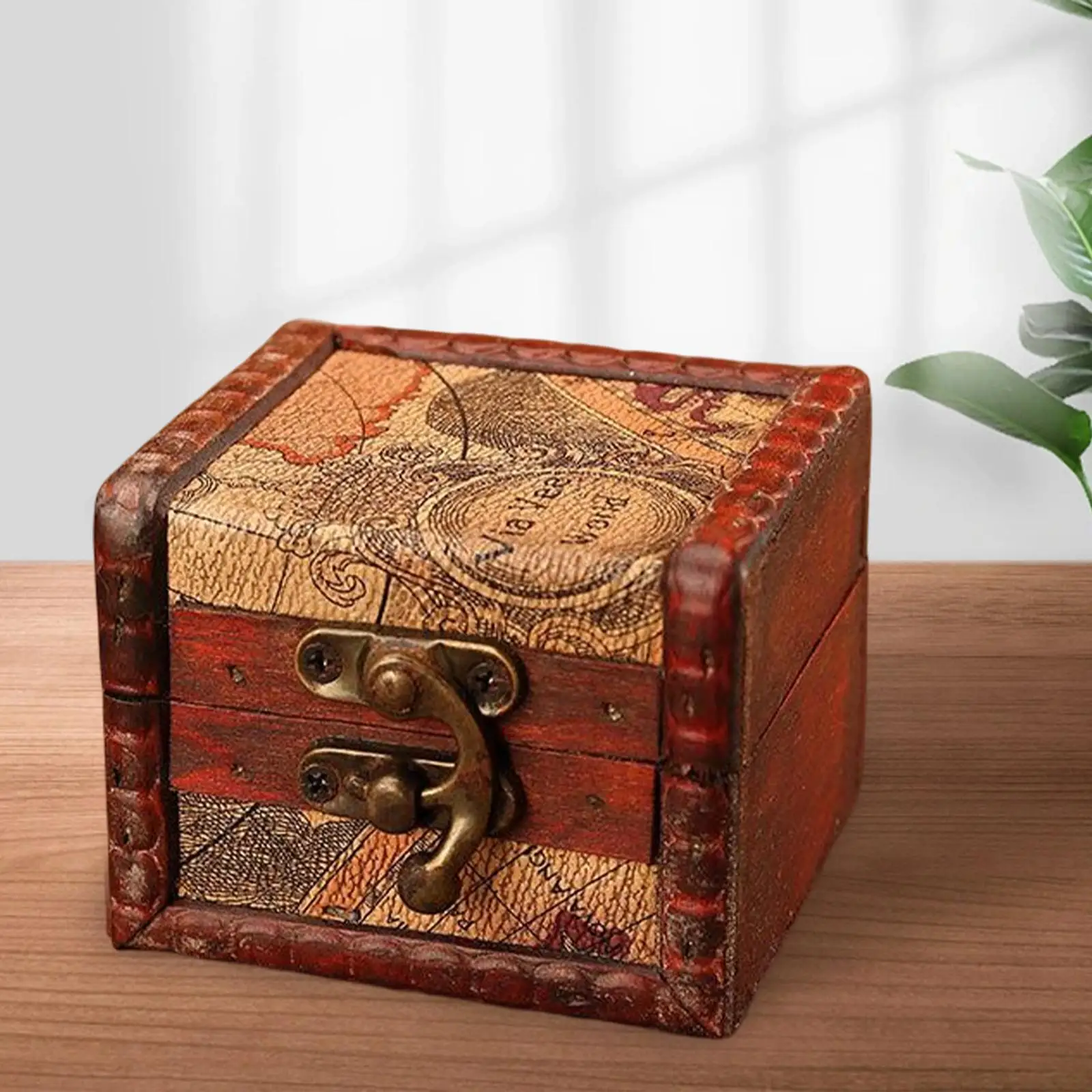 Small Vintage Lockable Jewelry Organizer Box