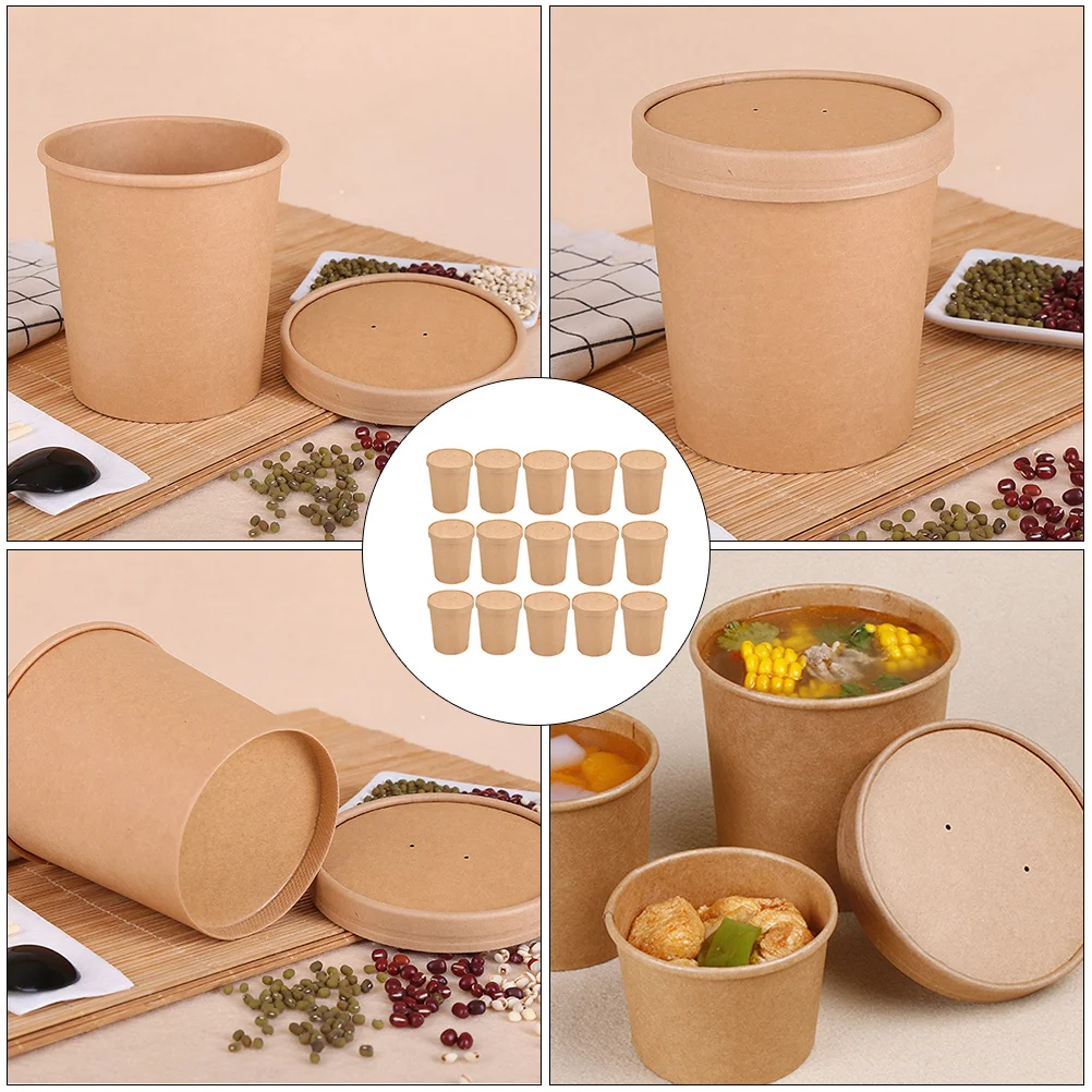 

Takeout Food Containers Round Leak-Proof Disposable Packing Boxes For Fast Food Dessert Soup Fruit Modern Stylish Takeaway