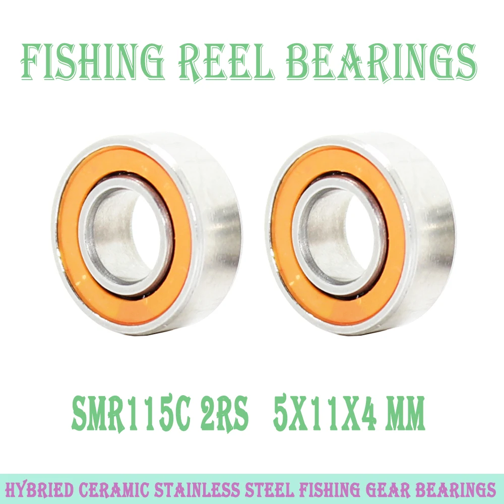 

SMR115 2OS Bearing 5x11x4 mm CB ABEC7 Stainless Steel Hybrid Ceramic Bearing DRY Ocean Fishing Reels Ball Bearings SMR115C