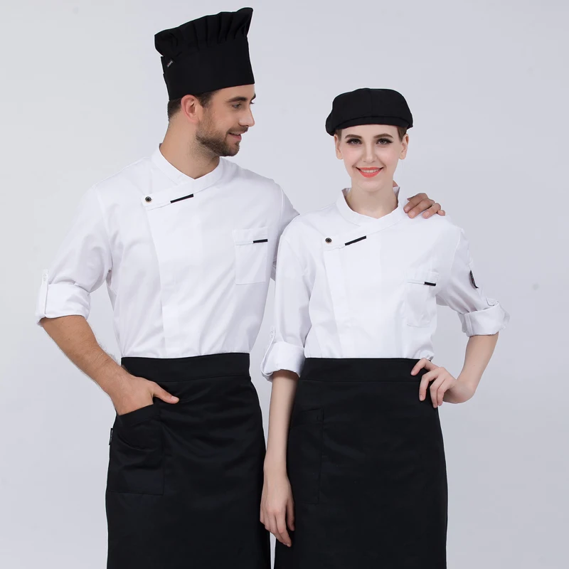 Winter Long Sleeve Restaurant Uniforms For Cooks Womens Personality Discount Chef Clothing Mens Cotton Chef Jackets Customized