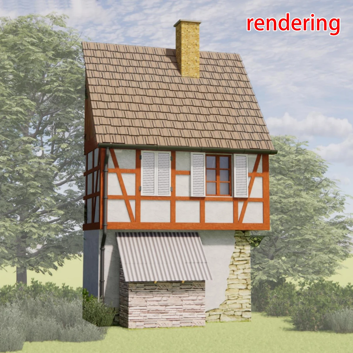 Architekturmodell-Bausatz Sandtisch-Wohnhaus Freistehendes Haus Einzelgebäude Diorama Maßstabsmodell-Set 1/87 – Detail 3